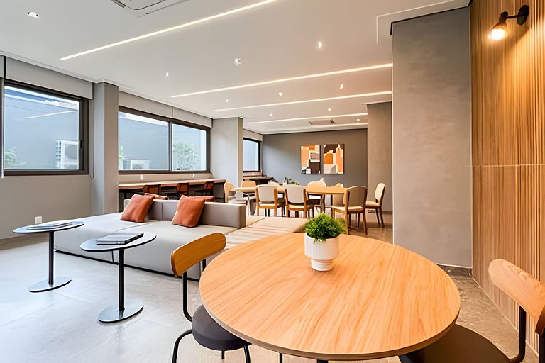 Faria Lima, Studio Apartment, 50m from Metro, Swimming Pool,