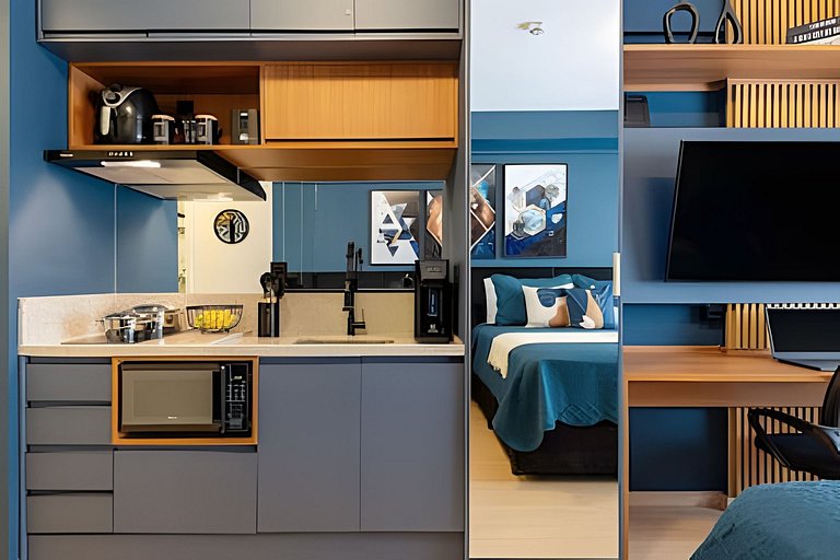 Faria Lima, Estudio, 50m Metro, Piscina, WI-FI