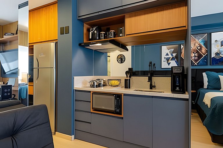 Faria Lima, Studio Apartment, 50m from Metro, Swimming Pool,