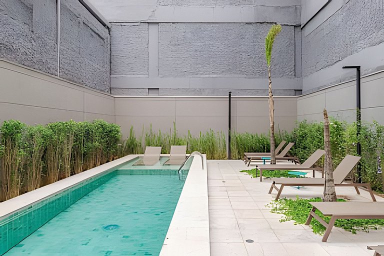 Faria Lima, Estudio, 50m Metro, Piscina, WI-FI