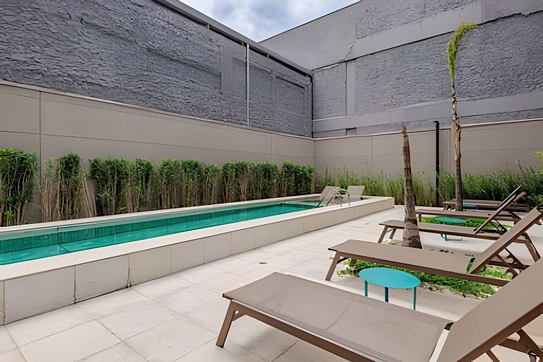 Pinheiros I Faria Lima, Apto Studio, 50m Metrô, Piscina, WI-