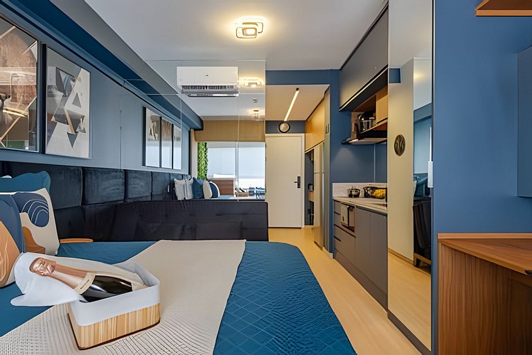 Faria Lima, Studio Apartment, 50m from Metro, Swimming Pool,