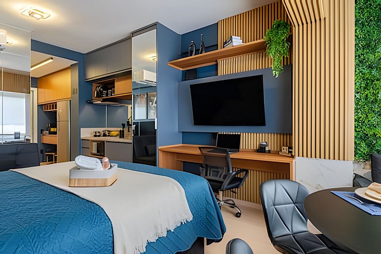 Faria Lima, Estudio, 50m Metro, Piscina, WI-FI