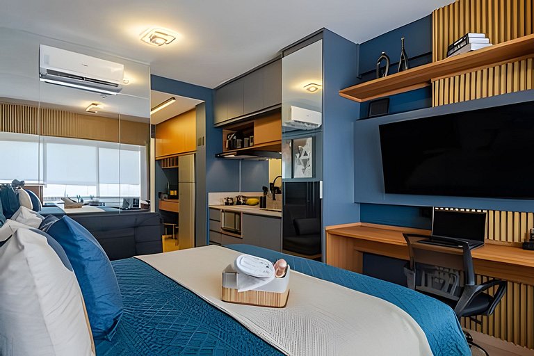 Faria Lima, Studio Apartment, 50m from Metro, Swimming Pool,