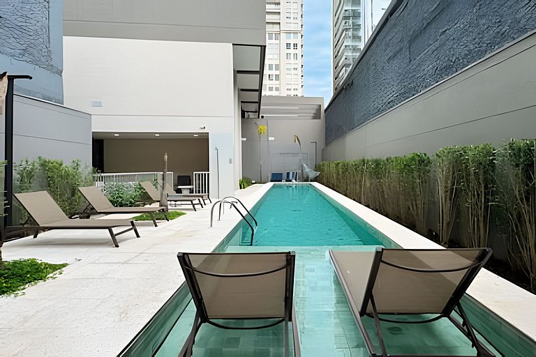 Faria Lima, Studio Apartment, 50m from Metro, Swimming Pool,