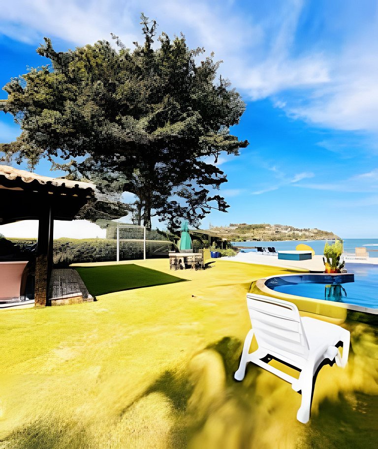 Mansão Casa Búzios Ferradura 5 Suítes, Pé na areia
